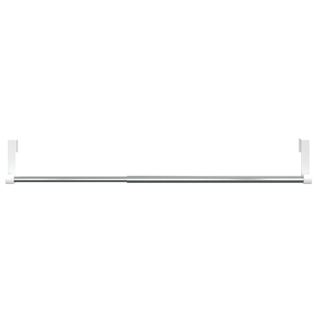 Gordijnrails 2 st 40-60 cm aluminium wit en zilverkleurig