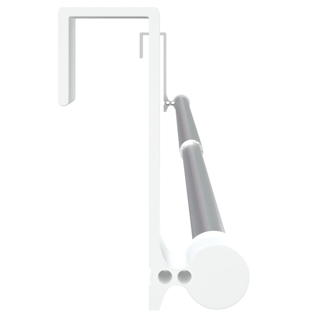 Gordijnrails 2 st 40-60 cm aluminium wit en zilverkleurig