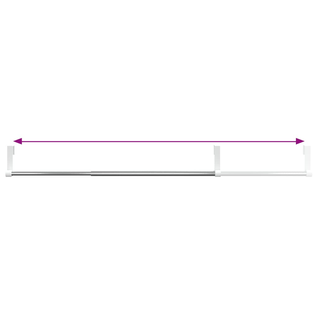 Gordijnrails 2 st 40-60 cm aluminium wit en zilverkleurig