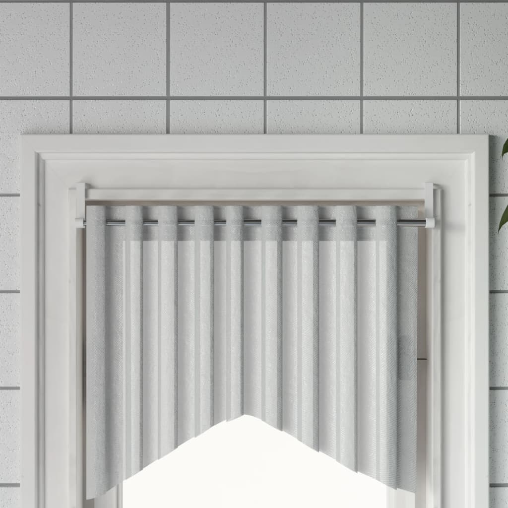 Gordijnrails 2 st 40-60 cm aluminium wit en zilverkleurig