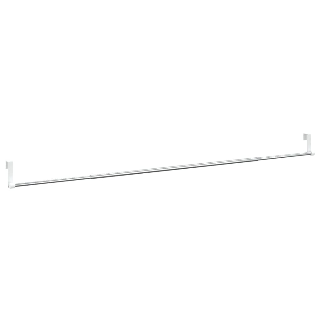 Gordijnrails 2 st 90-135 cm aluminium wit en zilverkleurig