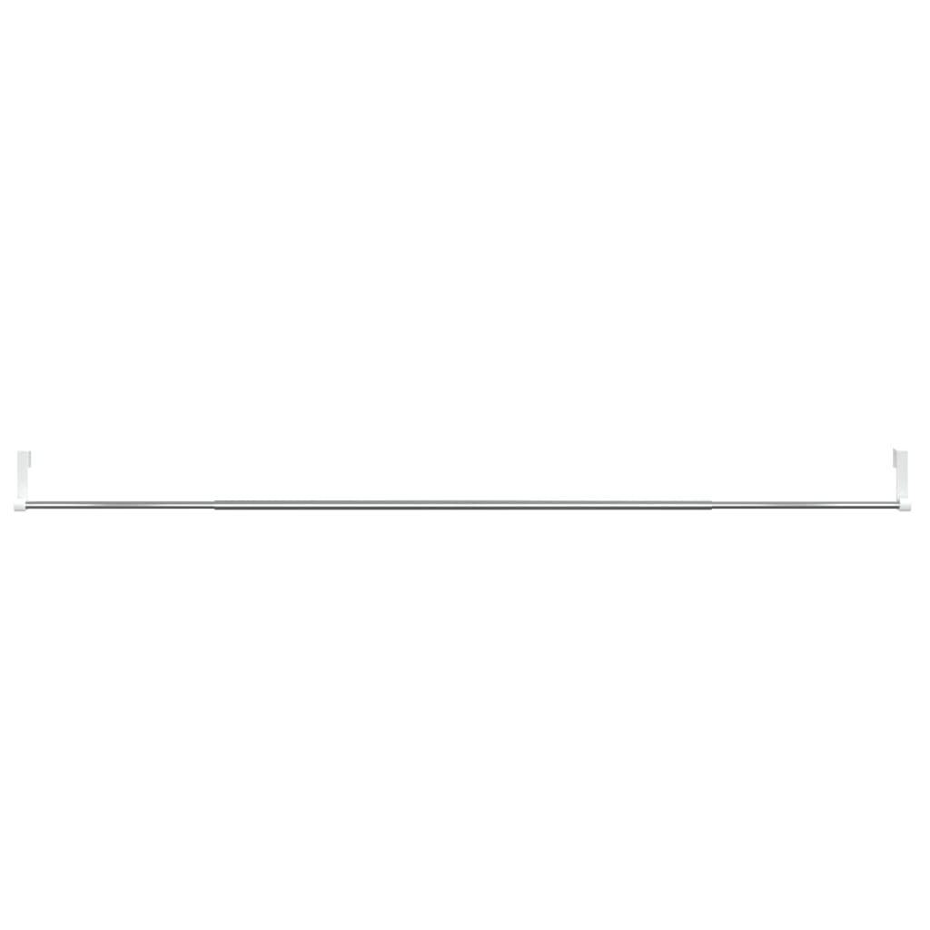 Gordijnrails 2 st 90-135 cm aluminium wit en zilverkleurig
