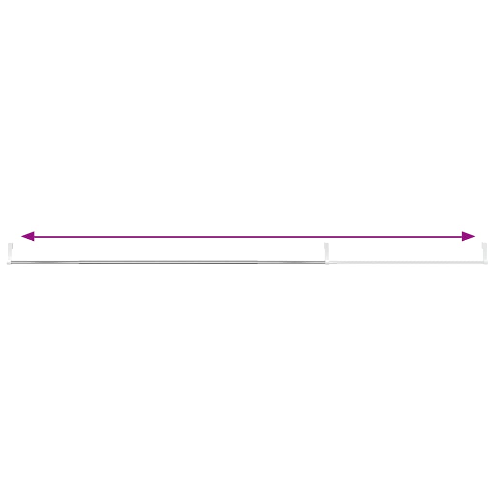 Gordijnrails 2 st 90-135 cm aluminium wit en zilverkleurig