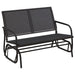 3-delige Loungeset schommel aluminium textileen zwart