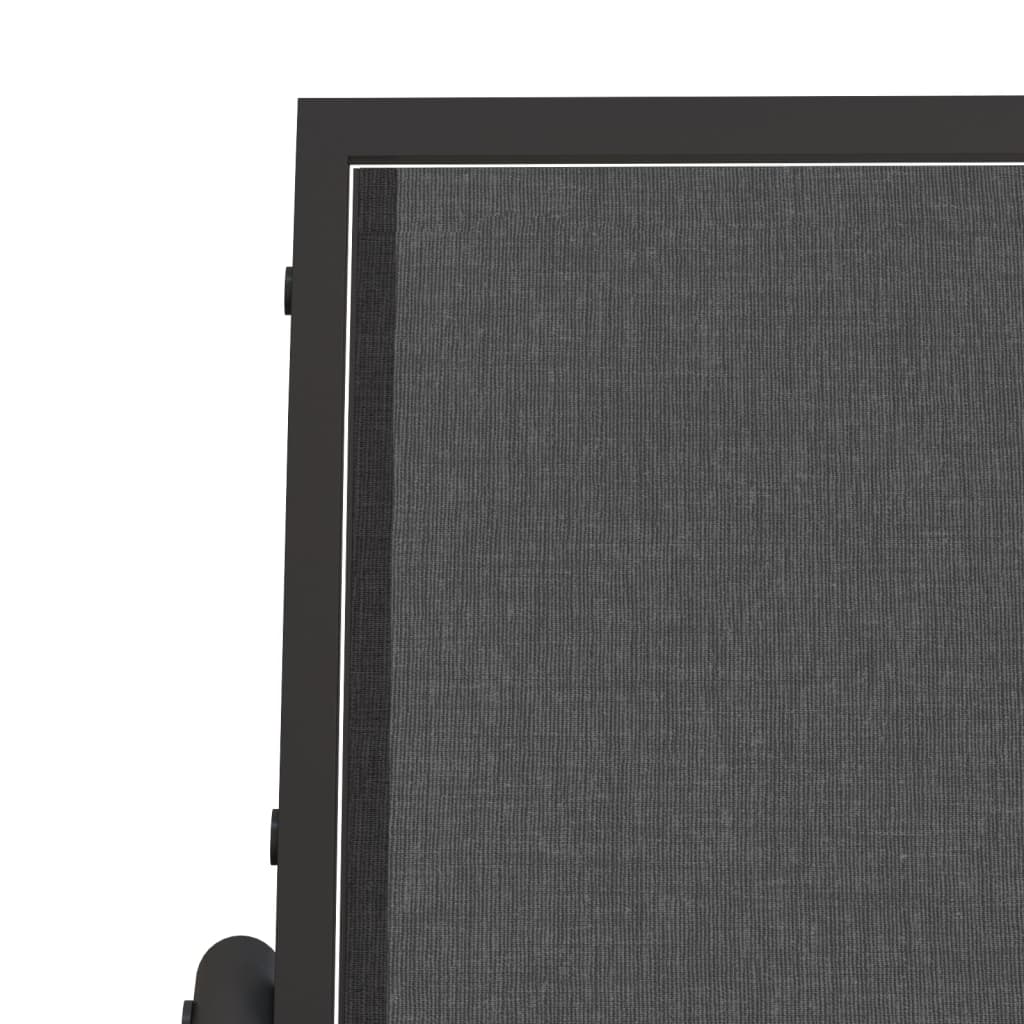 3-delige Loungeset schommel aluminium textileen zwart