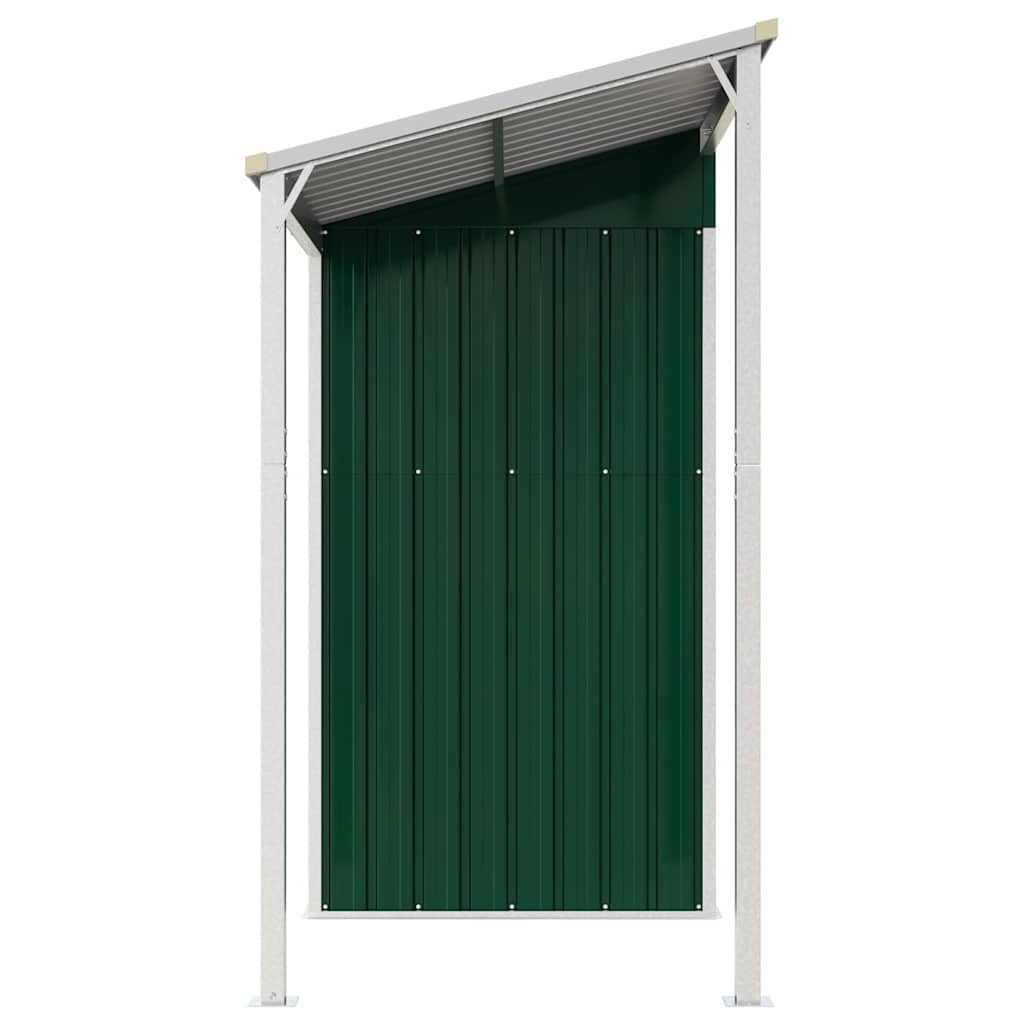 Tuinschuur met verlengd dak 277x107x181 cm staal groen