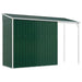 Tuinschuur met verlengd dak 277x107x181 cm staal groen
