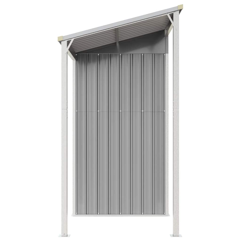 Tuinhuis met verlengd dak lichtgrijs 277x107x181 cm staal