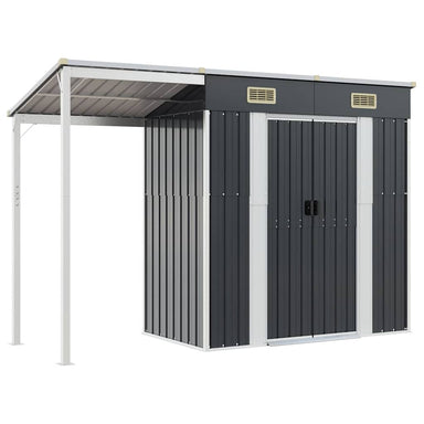 Tuinschuur met verlengd dak 277x107x181 cm staal antraciet