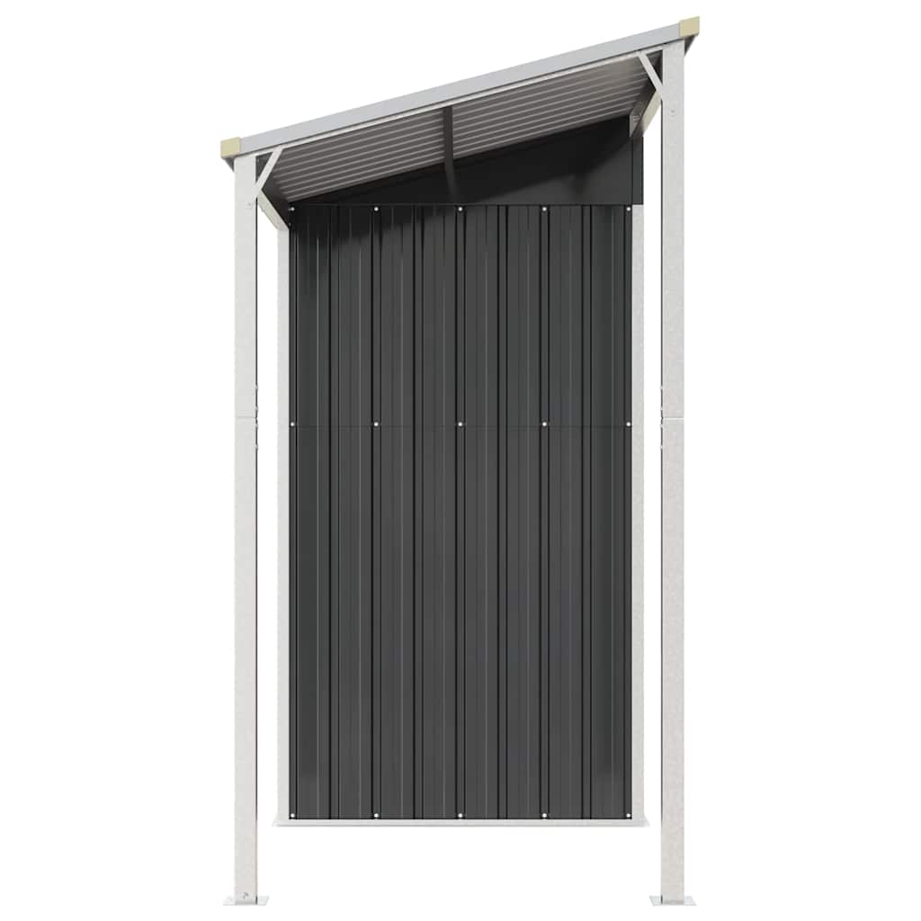 Tuinschuur met verlengd dak 277x107x181 cm staal antraciet