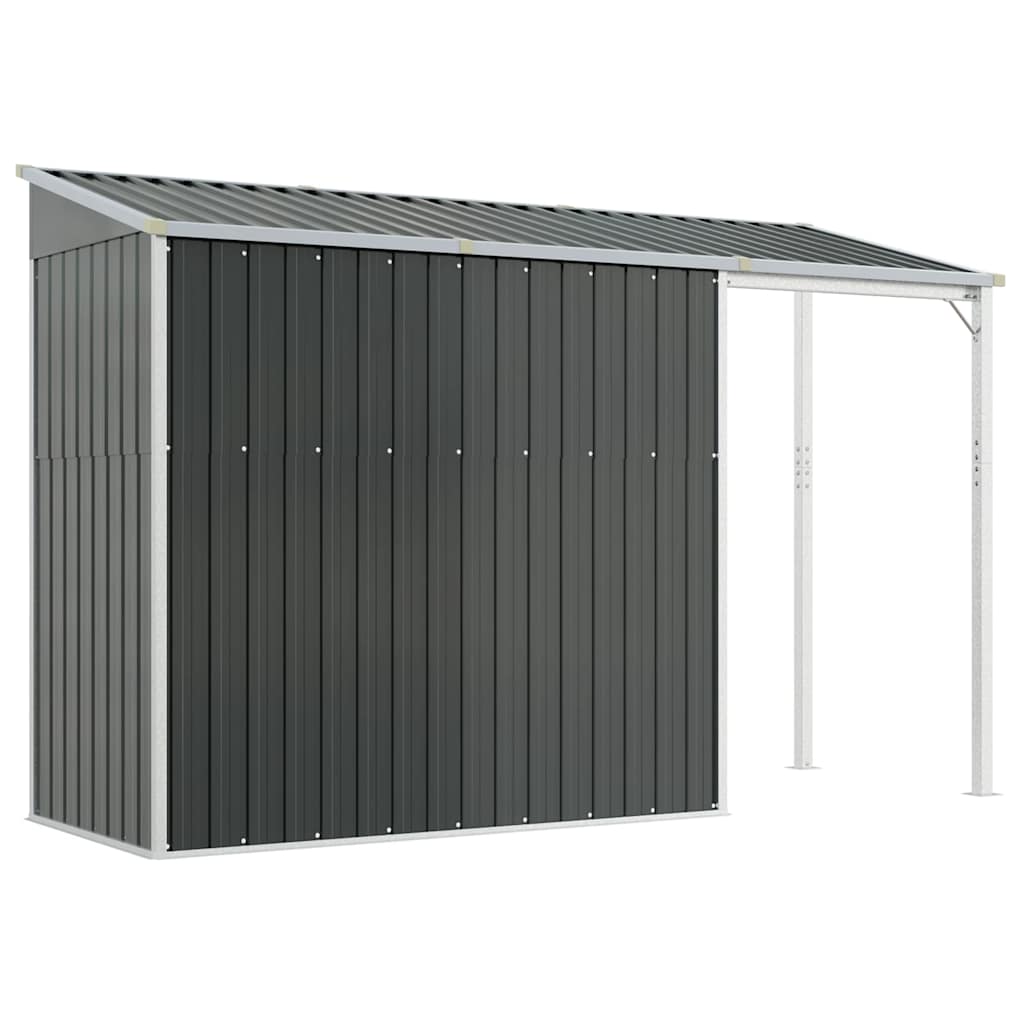 Tuinschuur met verlengd dak 277x107x181 cm staal antraciet