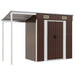 Tuinschuur met verlengd dak 277x107x181 cm staal bruin