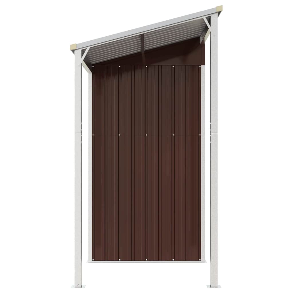 Tuinschuur met verlengd dak 277x107x181 cm staal bruin