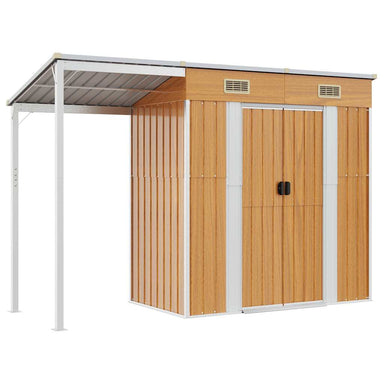 Tuinschuur met verlengd dak 277x107x181 cm staal lichtbruin