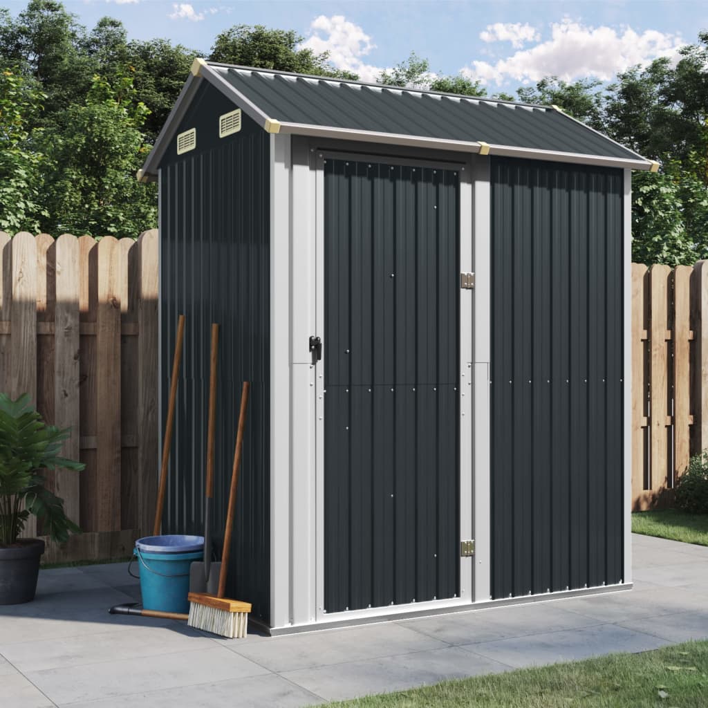 Tuinhuis Antraciet 192x152,5x237 cm Gegalvaniseerd Staal