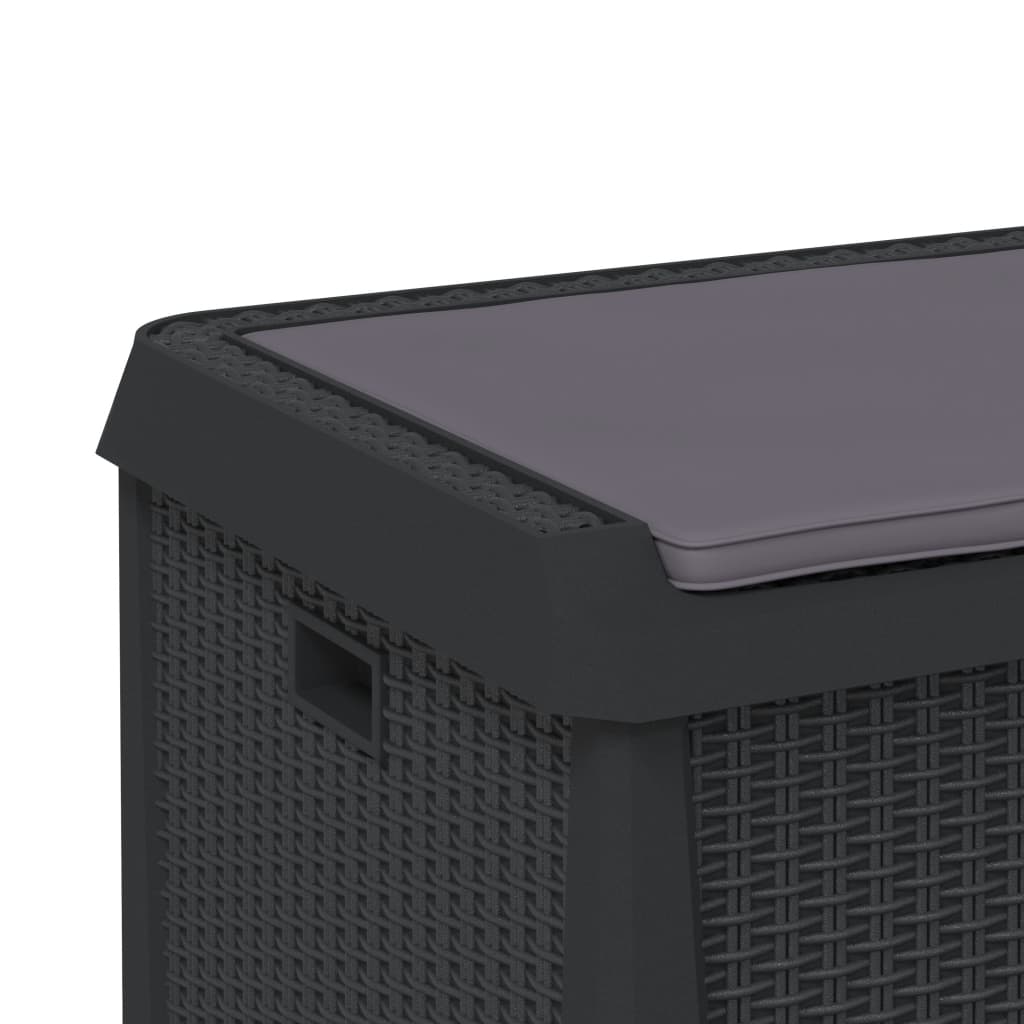 Tuinbox met zitkussen 125 L polypropeen antracietkleurig