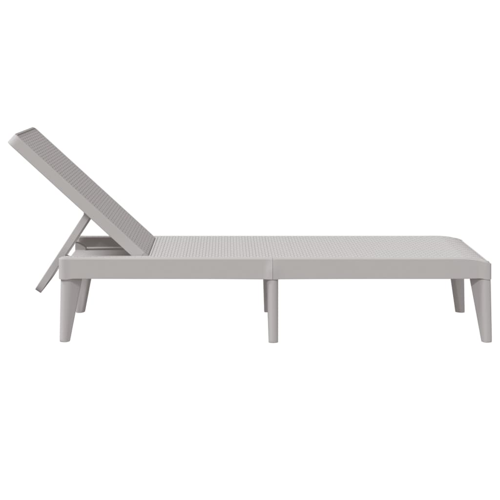 Ligbed 186x60x29 cm polypropeen grijs