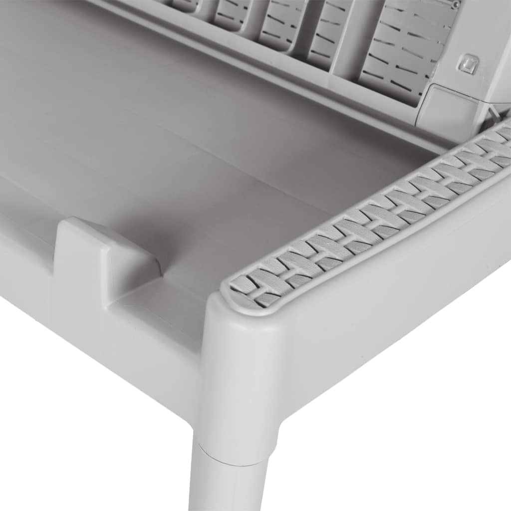 Ligbed 186x60x29 cm polypropeen grijs
