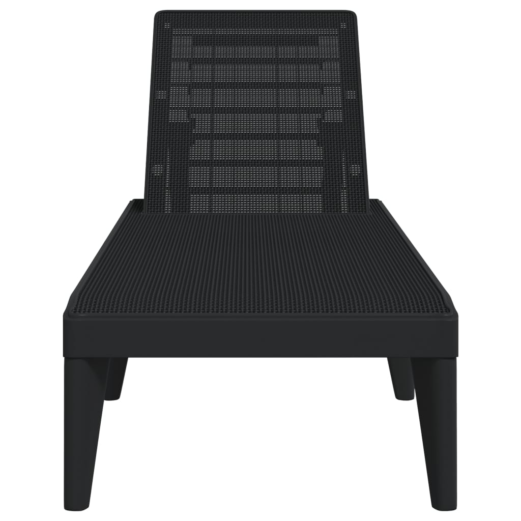 Ligbed 186x60x29 cm polypropeen antracietkleurig