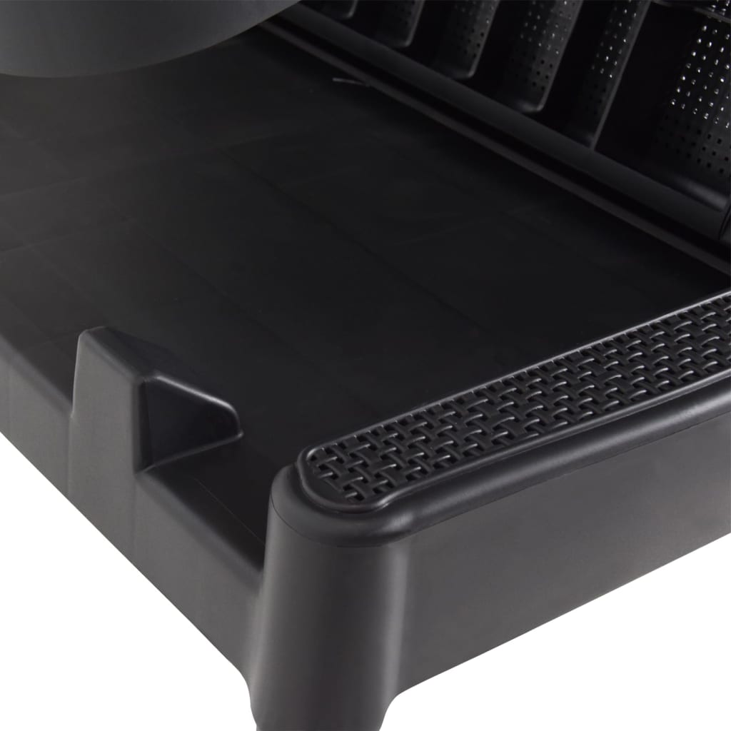 Ligbed 186x60x29 cm polypropeen antracietkleurig