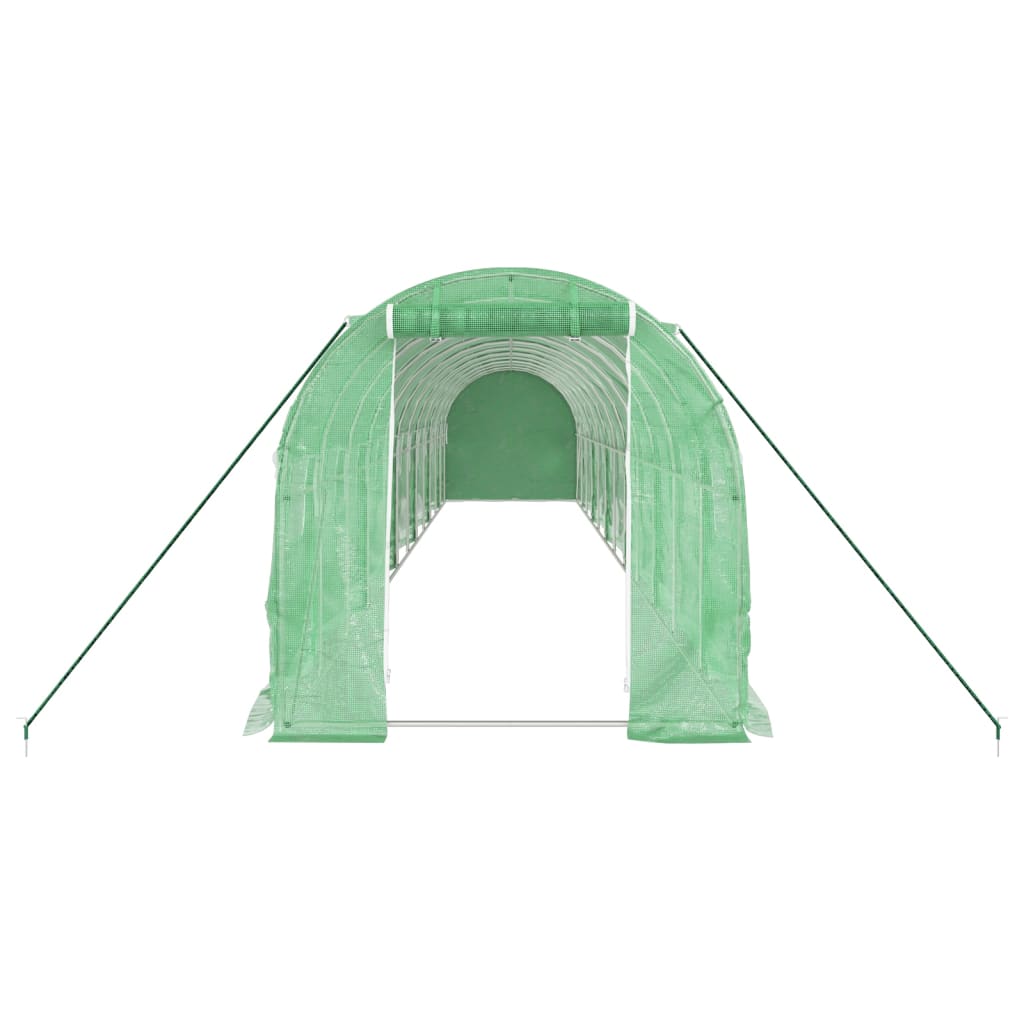 Tuinkas met stalen frame 24 m² 12x2x2 m groen