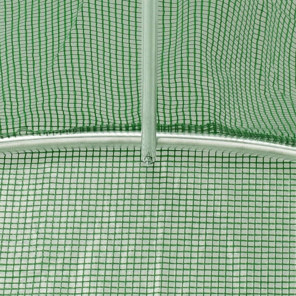 Tuinkas met stalen frame 28 m² 14x2x2 m groen