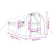 Tuinkas met stalen frame 12 m² 6x2x2 m wit