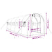 Tuinkas met stalen frame 16 m² 8x2x2 m wit