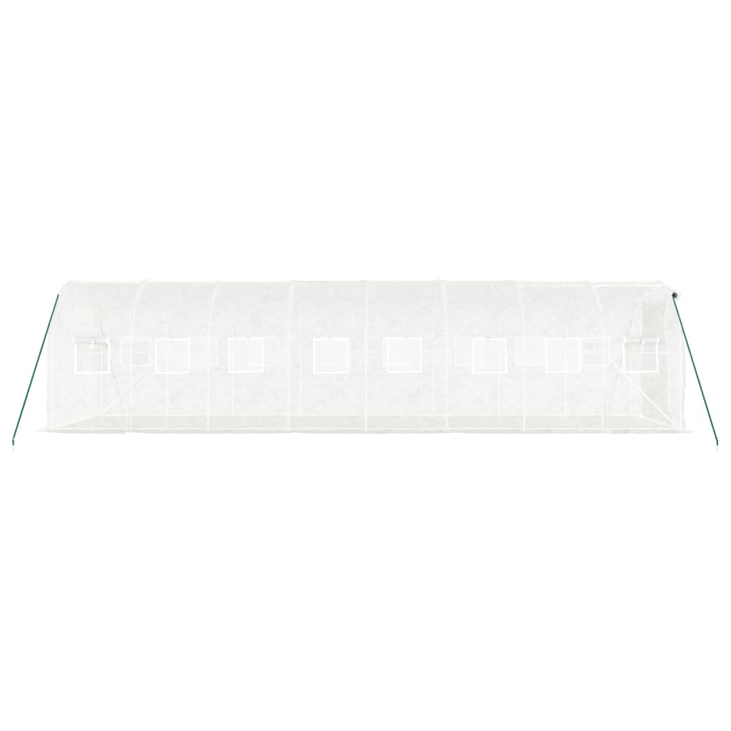 Tuinkas met stalen frame 16 m² 8x2x2 m wit
