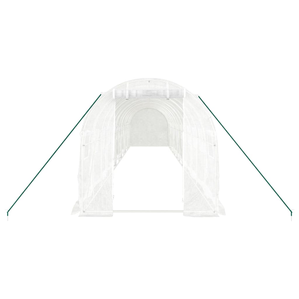 Tuinkas met stalen frame 24 m² 12x2x2 m wit