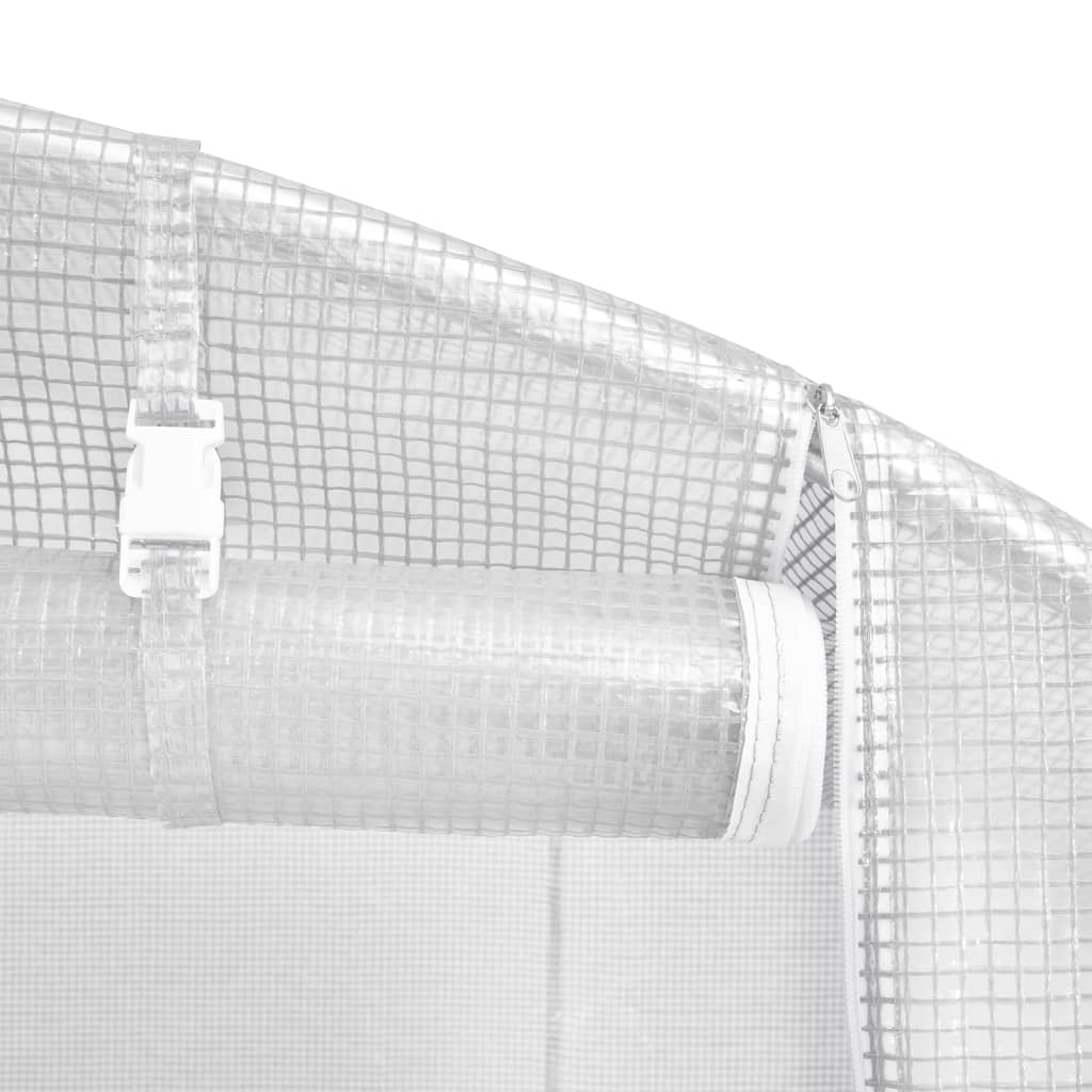 Tuinkas met stalen frame 24 m² 12x2x2 m wit