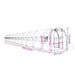 Tuinkas met stalen frame 48 m² 24x2x2 m wit
