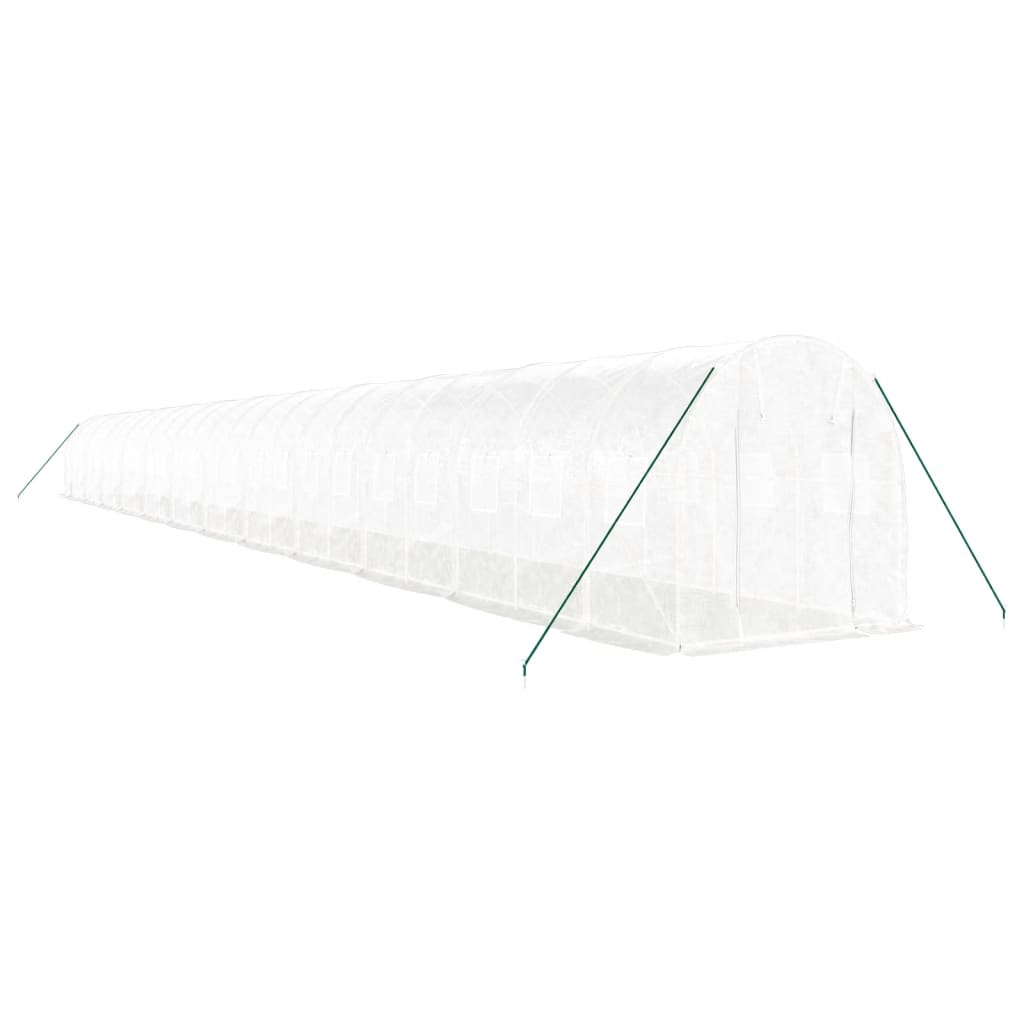 Tuinkas met stalen frame 48 m² 24x2x2 m wit