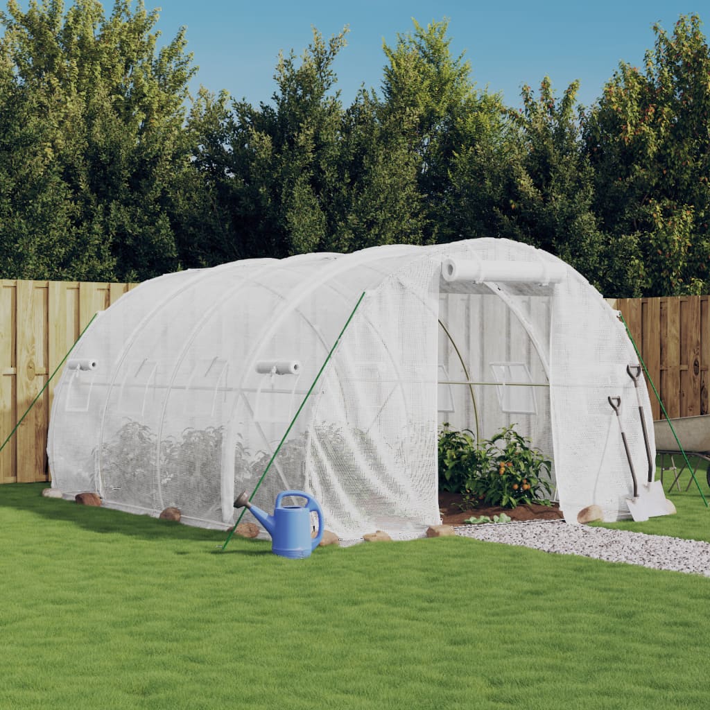 Kas met stalen frame wit 12 m² 4x3x2 m
