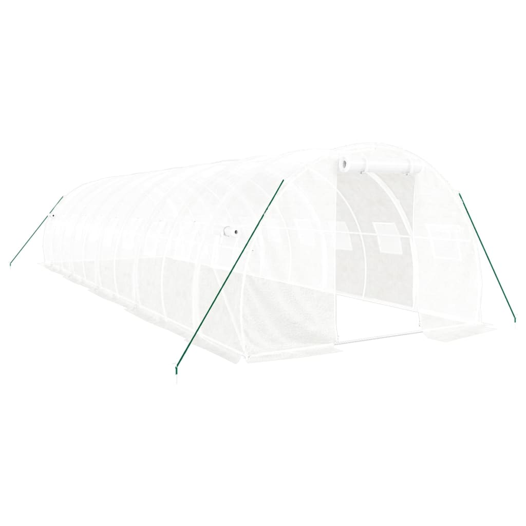 Tuinkas met stalen frame 30 m² 10x3x2 m wit