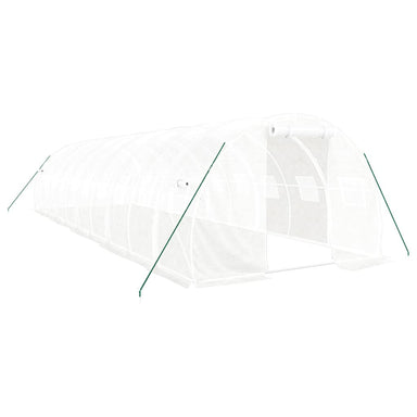 Tuinkas met stalen frame 30 m² 10x3x2 m wit