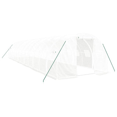 Tuinkas met stalen frame 36 m² 12x3x2 m wit
