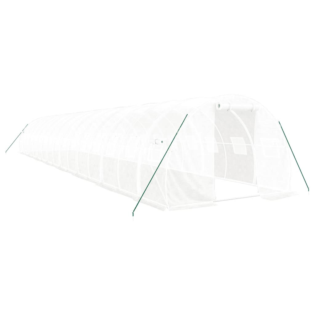 Tuinkas met stalen frame 48 m² 16x3x2 m wit