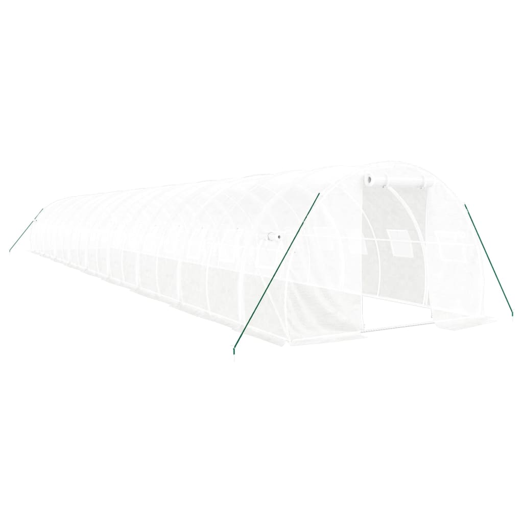 Tuinkas met stalen frame 54 m² 18x3x2 m wit