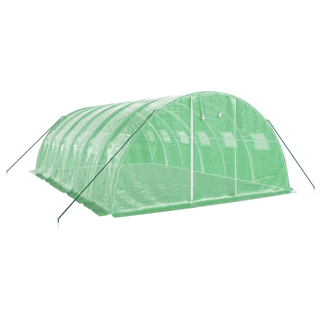 Tuinkas met stalen frame 24 m² 6x4x2 m groen