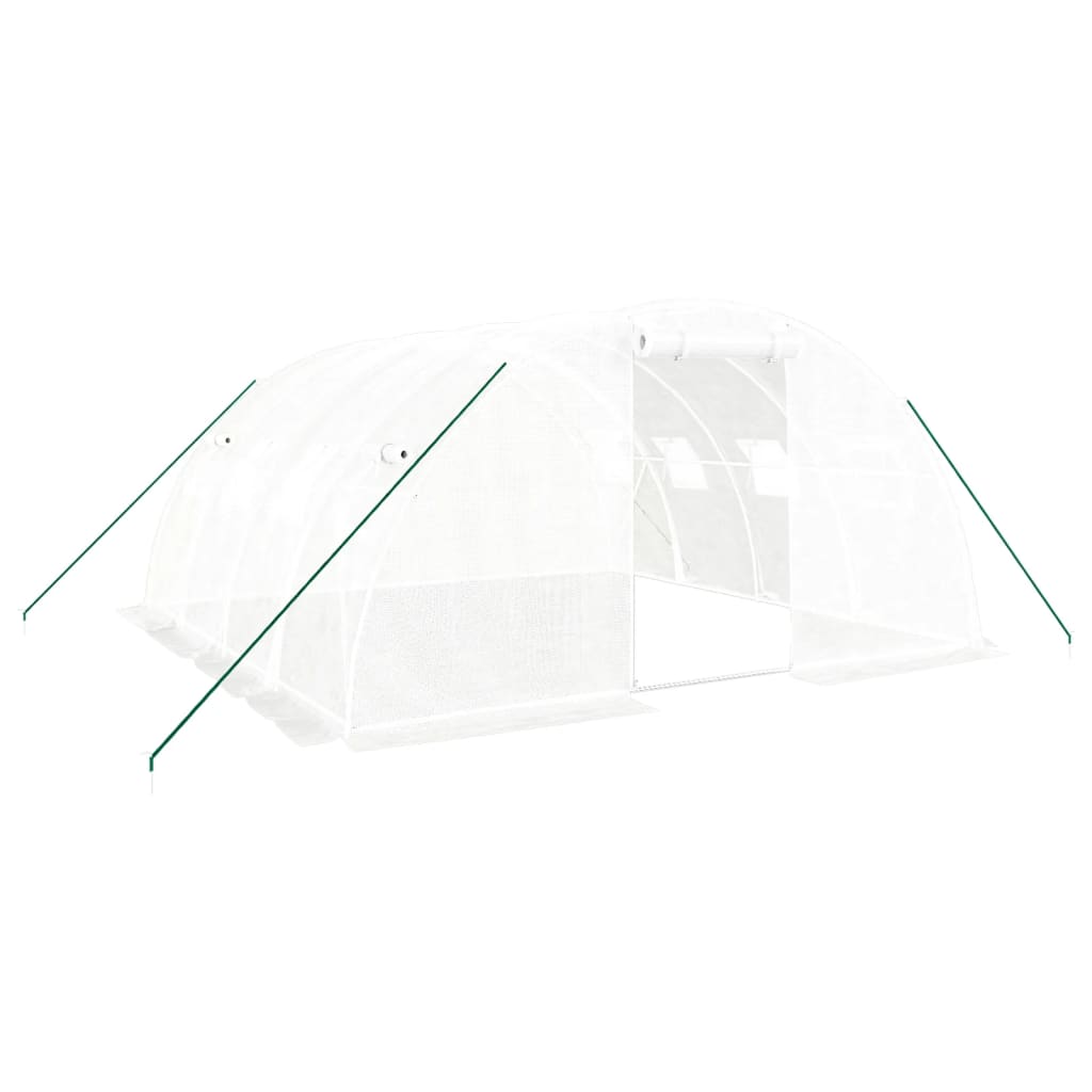 Kas met stalen frame wit 16 m² 4x4x2 m
