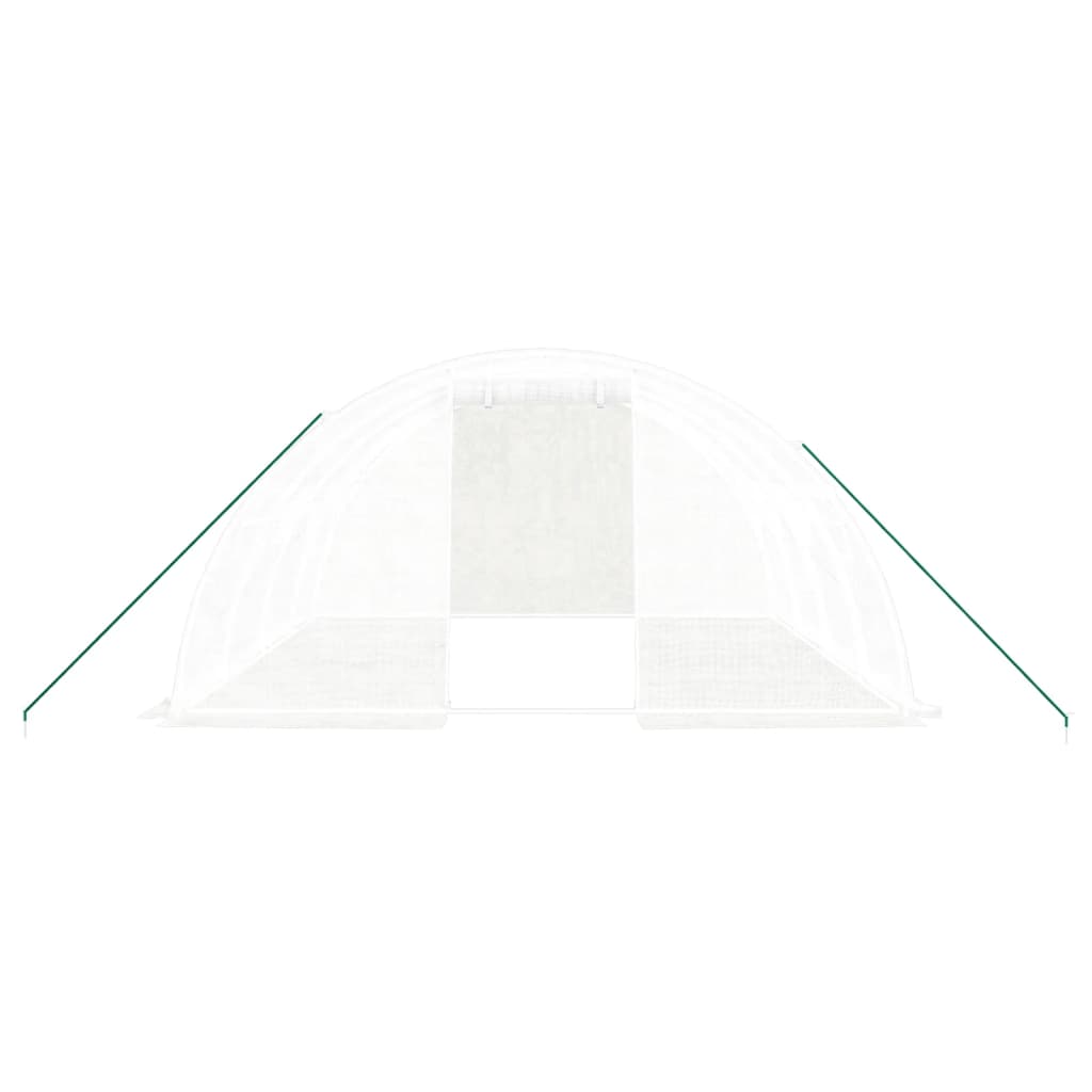 Kas met stalen frame wit 16 m² 4x4x2 m