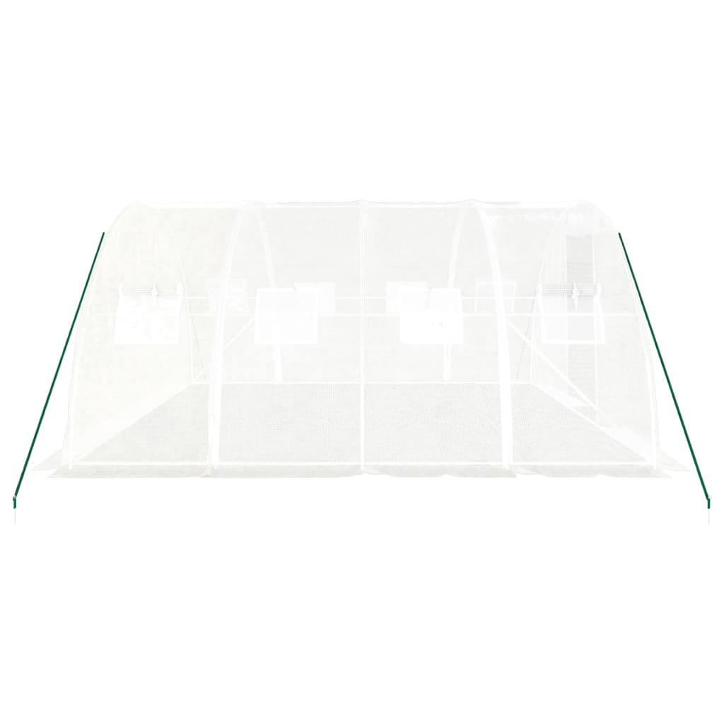 Kas met stalen frame wit 16 m² 4x4x2 m