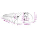 Tuinkas met stalen frame 64 m² 16x4x2 m wit