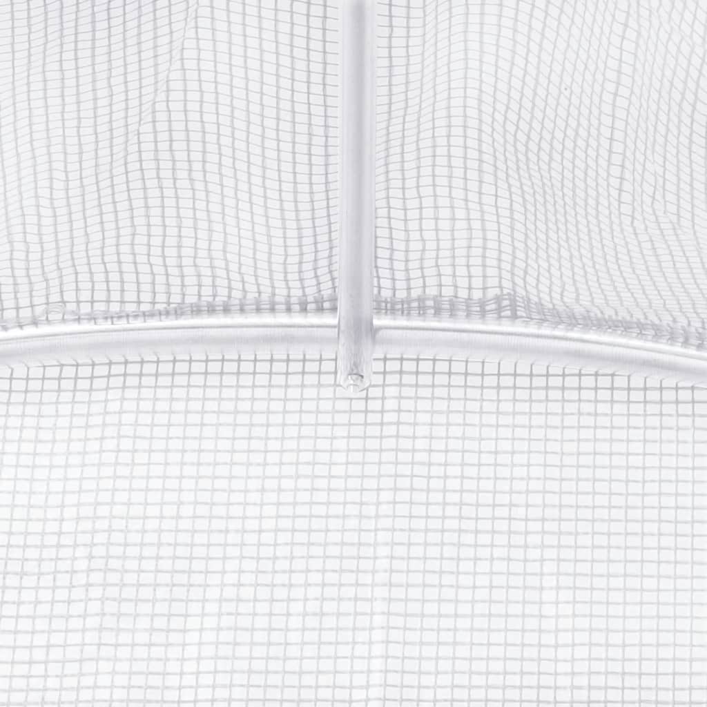 Tuinkas met stalen frame 80 m² 20x4x2 m wit