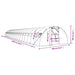 Tuinkas met stalen frame 88 m² 22x4x2 m wit