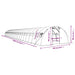 Tuinkas met stalen frame 96 m² 24x4x2 m wit