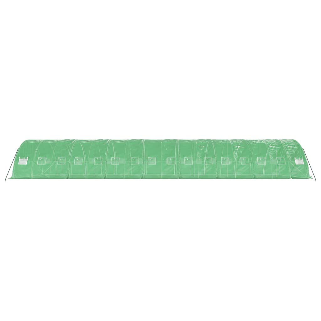 Tuinkas met stalen frame 80 m² 16x5x2,3 m groen