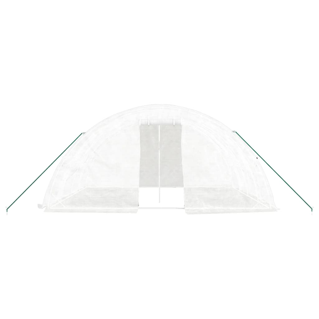 Kas met stalen frame wit 20 m² 5x4x2,3 m