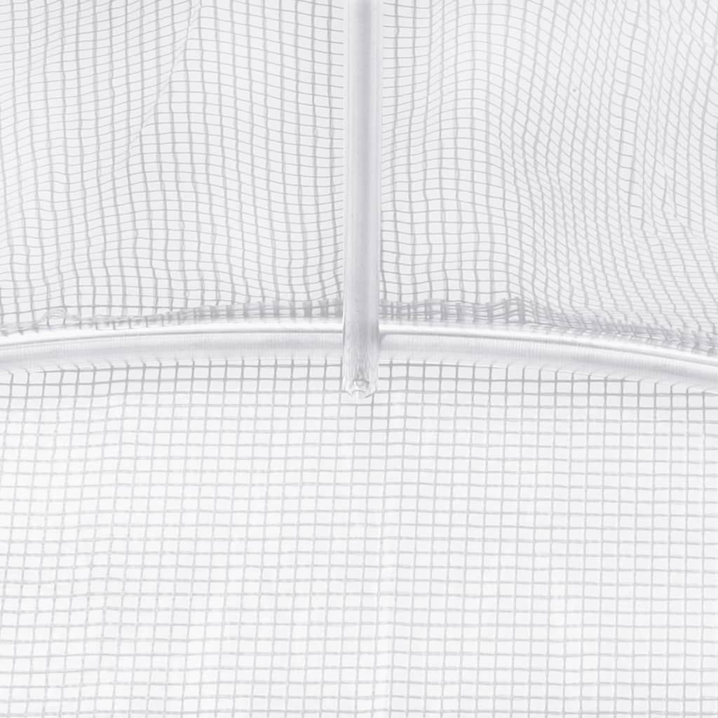 Kas met stalen frame wit 20 m² 5x4x2,3 m